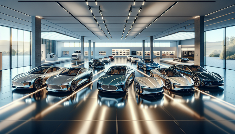 Voiture en K de prestige exposée dans un showroom luxueux.