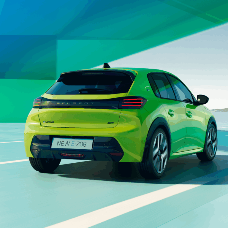 Vue avant dynamique de la nouvelle Peugeot 208 diesel de 2024, modèle compact au design moderne